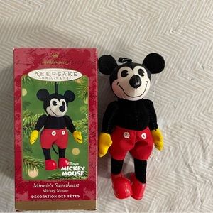 Hallmark Disney Mickey Mouse Ornament Holiday Cloth Vintage Collectors Fun Tree